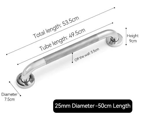 RVS Veiligheidshandgreep voor Badkamer en Douche – Antislip Steunleuning voor Bad, Toilet en Wand