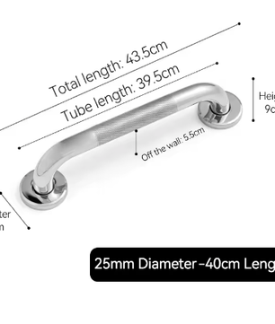 RVS Veiligheidshandgreep voor Badkamer en Douche – Antislip Steunleuning voor Bad, Toilet en Wand