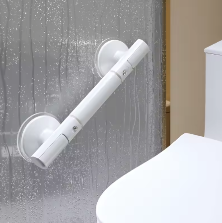 Antislip Badkamerleuning met Zuignap en Zelfklevende Montage – Veiligheidshandgreep voor Toilet