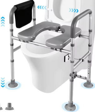 Verstelbare Toiletbrilverhoger met Handgrepen – Veiligheidsrails voor Senioren