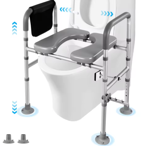 Verstelbare Toiletbrilverhoger met Handgrepen – Veiligheidsrails voor Senioren