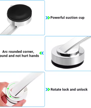 2 Stuks Verdikte Zuignap Handgrepen – Sterk ABS Veiligheidshandvat voor Badkamer