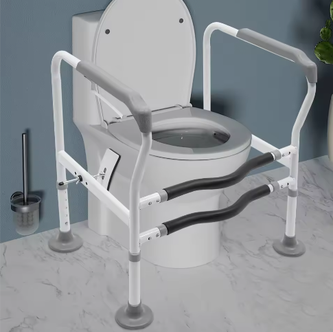Toilet Veiligheidsrails – Verstelbaar Badkamer Steunframe met Handgrepen