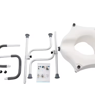 3-in-1 Verstelbaar Toiletframe met Armleuningen en Toiletbrilverhoger