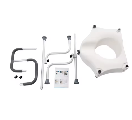 3-in-1 Verstelbaar Toiletframe met Armleuningen en Toiletbrilverhoger
