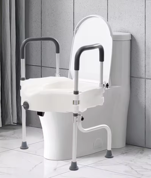 3-in-1 Verstelbaar Toiletframe met Armleuningen en Toiletbrilverhoger