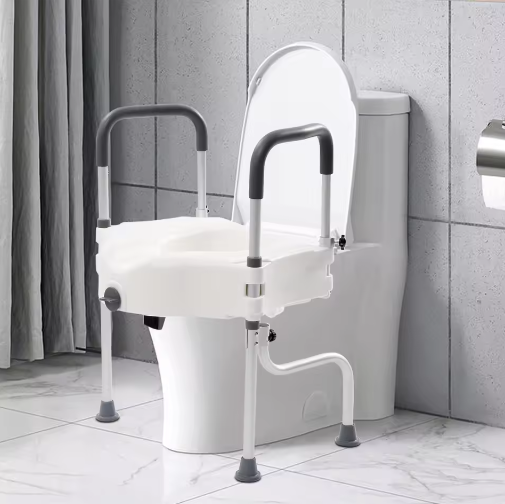3-in-1 Verstelbaar Toiletframe met Armleuningen en Toiletbrilverhoger