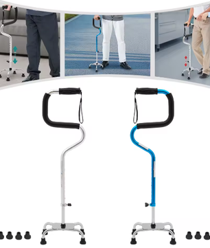 Verstelbare Vierpoot Wandelstok met Hoge Stabiliteit – tot 136 kg