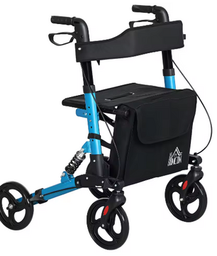 Opvouwbare Aluminium Rollator met Zitting en Vier Wielen