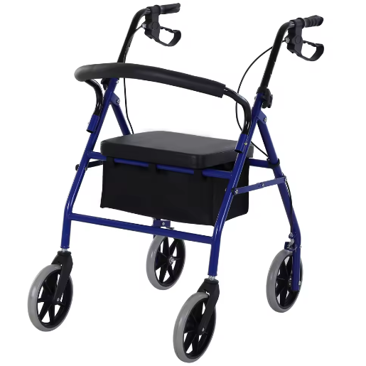 Opvouwbare Rollator met Verstelbare Zitting en Voetensteun