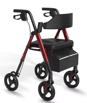 Opvouwbare Rollator met Zitje – Aluminium Loopondersteuning met Grote Wielen