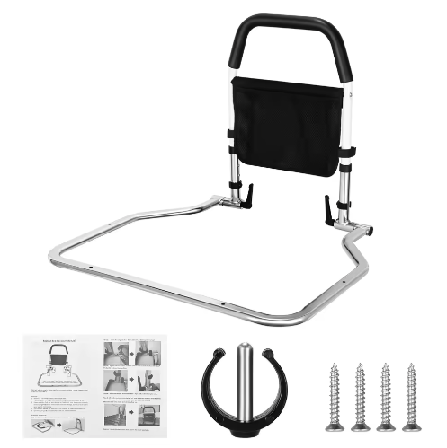 Verstelbare Bedbeugel met Opbergtas – Opvouwbare Opsta-Hulp voor Senioren