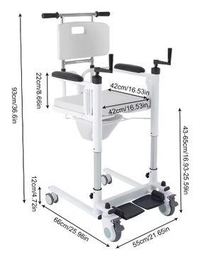 Multifunctionele Lift- en Transferrolstoel – 3-in-1 Douchestoel, Toiletstoel en Fauteuil