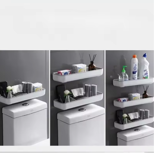 Muurhangend Toiletrek – Badkamer Opbergplank Boven Toilet, Multifunctioneel