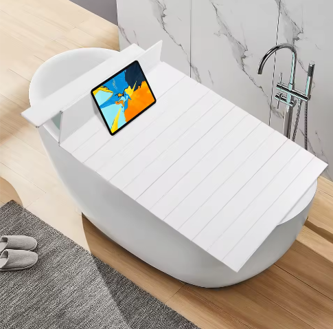 Opvouwbare Badkuip Cover 75 × 170 cm – Waterdichte PVC Badafdekking met Opbergfunctie