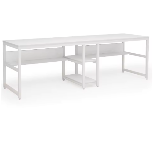 Tweepersoons Bureau met Boekenplank – Dubbel Werkstation Industrieel Design