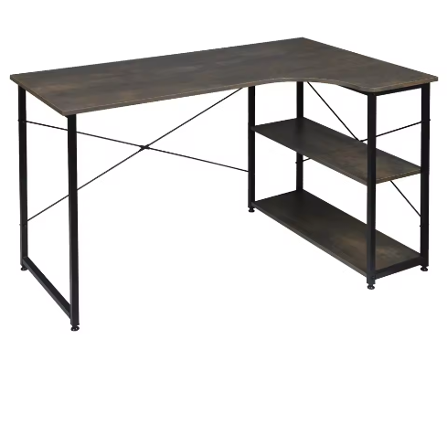 L-Vormig Hoekbureau met Opbergplanken – Computerbureau Werkstation