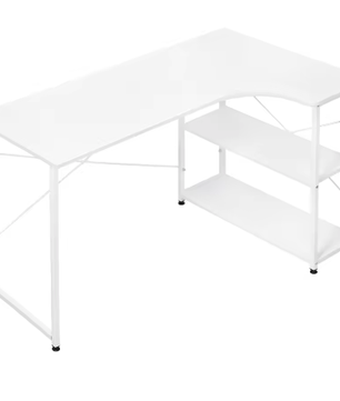 L-Vormig Hoekbureau met Opbergplanken – Computerbureau Werkstation