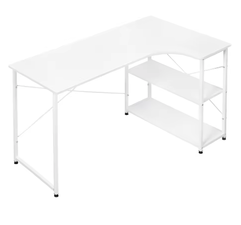 L-Vormig Hoekbureau met Opbergplanken – Computerbureau Werkstation