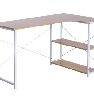 L-Vormig Hoekbureau met Opbergplanken – Computerbureau Werkstation