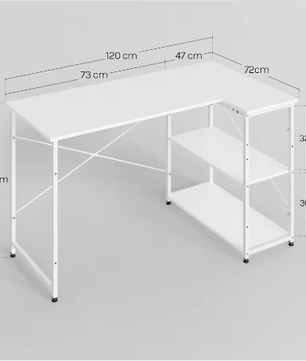L-Vormig Hoekbureau met Opbergplanken – Computerbureau Werkstation
