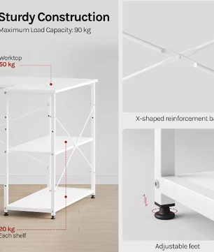 L-Vormig Hoekbureau met Opbergplanken – Computerbureau Werkstation