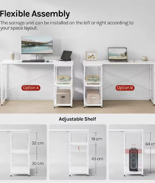 L-Vormig Hoekbureau met Opbergplanken – Computerbureau Werkstation