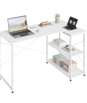 L-Vormig Hoekbureau met Opbergplanken – Computerbureau Werkstation