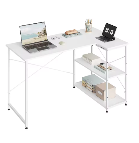 L-Vormig Hoekbureau met Opbergplanken – Computerbureau Werkstation