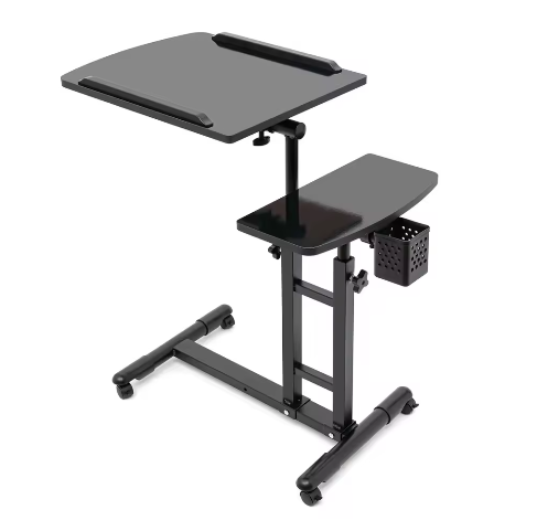 Mobiel Sta-Bureau Verstelbaar met Wielen en Kantelbaar Blad
