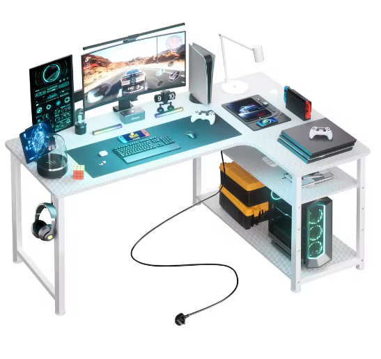 L-Vorm Gaming Bureau met Plank en USB – 120 cm