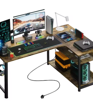 L-Vorm Gaming Bureau met Plank en USB – 120 cm