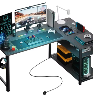 L-Vorm Gaming Bureau met Plank en USB – 120 cm