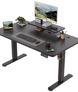Elektrisch In Hoogte Verstelbaar Bureau 140 × 60 cm – Sta-Zit Bureau met Monitorstandaard