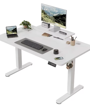 Elektrisch In Hoogte Verstelbaar Bureau 140 × 60 cm – Sta-Zit Bureau met Monitorstandaard