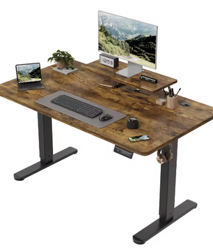 Elektrisch In Hoogte Verstelbaar Bureau 140 × 60 cm – Sta-Zit Bureau met Monitorstandaard