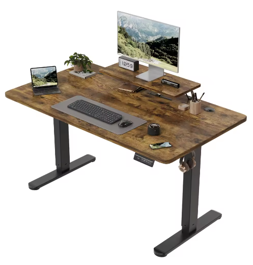 Elektrisch In Hoogte Verstelbaar Bureau 140 × 60 cm – Sta-Zit Bureau met Monitorstandaard