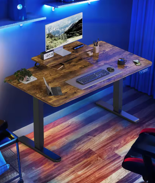 Elektrisch In Hoogte Verstelbaar Bureau 140 × 60 cm – Sta-Zit Bureau met Monitorstandaard