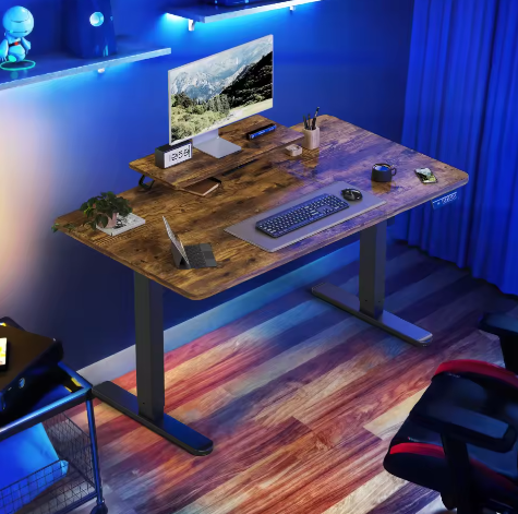Elektrisch In Hoogte Verstelbaar Bureau 140 × 60 cm – Sta-Zit Bureau met Monitorstandaard