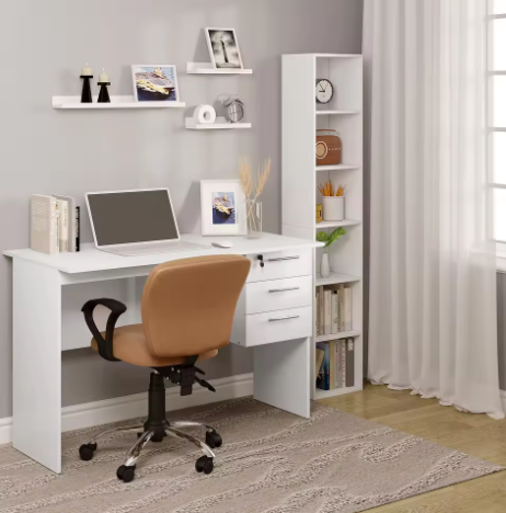 Kantoorcomputerbureau met 3 Laden en Slot – Spaanplaat Werktafel