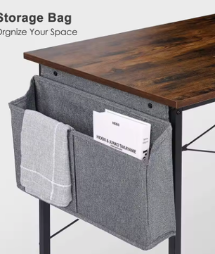 Bureau PC Tafel 120x60cm met Opbergtas – Stabiel Laptop Bureau