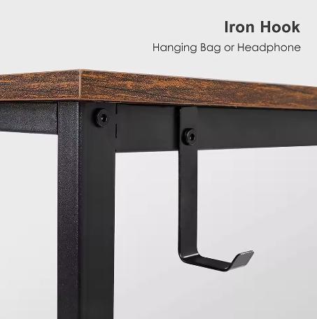 Bureau PC Tafel 120x60cm met Opbergtas – Stabiel Laptop Bureau