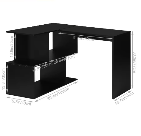Stabiel Werk- en Studiebureau – PC Tafel met Opbergruimte 100x40 cm