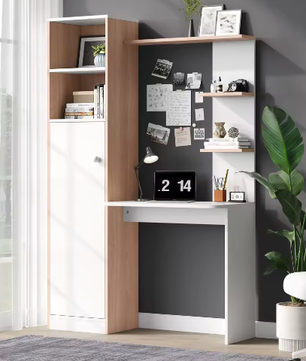 Ruim Werkbureau 123,5×45×168,5 cm – Bureau met Opbergkast en Planken