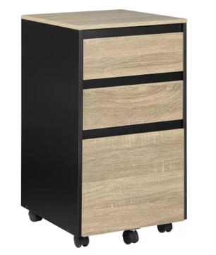 Mobiele archiefkast met 3 laden en wielen – kantoor opbergkast 40×70×40 cm