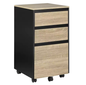 Mobiele archiefkast met 3 laden en wielen – kantoor opbergkast 40×70×40 cm