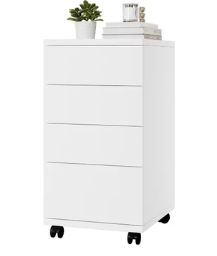 Mobiele Kantoorkast met 4 Lades en Wielen – Multifunctioneel Opbergmeubel