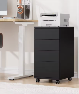 Mobiele Kantoorkast met 4 Lades en Wielen – Multifunctioneel Opbergmeubel