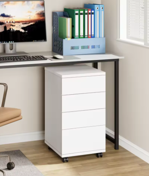 Mobiele Kantoorkast met 4 Lades en Wielen – Multifunctioneel Opbergmeubel