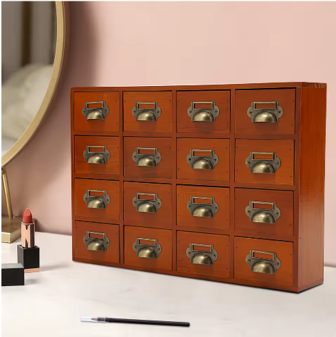 16-Laden Houten Opbergkast – Apothekerskast en Bureau Organizer